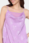 Zivame Floral Vows Woven Knee Length Nightdress - African Violet — thumbnail 5